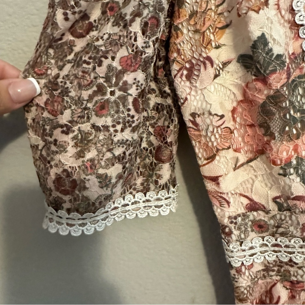House of Chic Floral Lace-Up Back Dress Size Small - Picture 7 of 14
